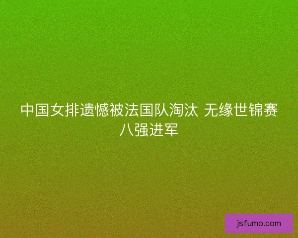 中国女排遗憾被法国队淘汰 无缘世锦赛八强进军